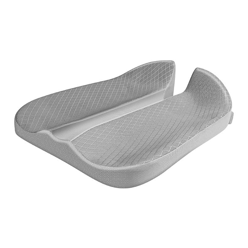 Perna ortopedica pentru sezut din spuma cu memorie 4D, QFC-060 Arvada ErgoSupport, forma V, dimensiuni 43x47x13.5x8cm, husa detasabila respirabila si design ergonomic, husa grey diamond