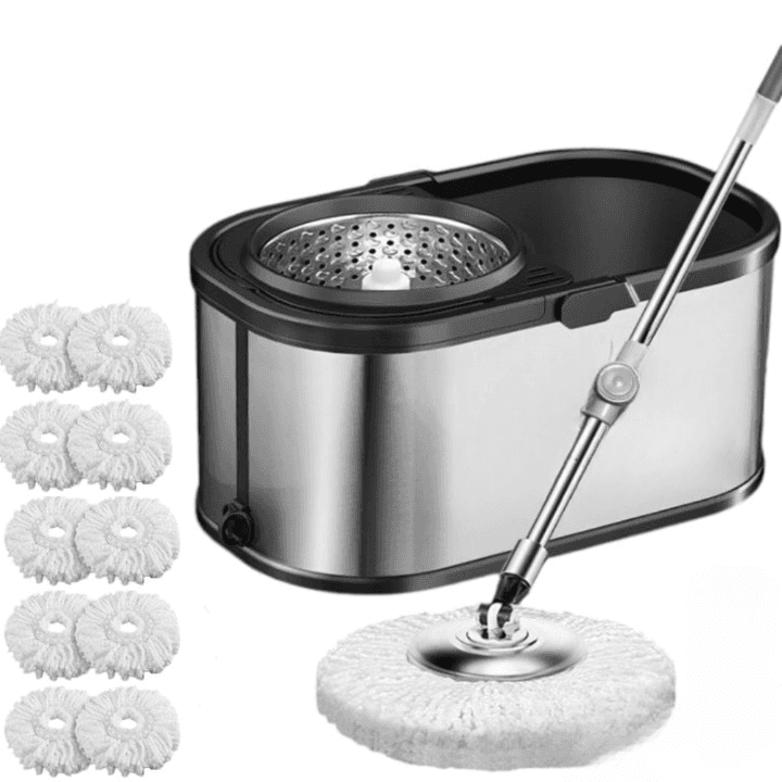 OEM Set Arvada MagicClean galeata mop cu centrifuga si rotatie 360 de grade din inox inoxidabil, Arvada MagicClean, galeata…