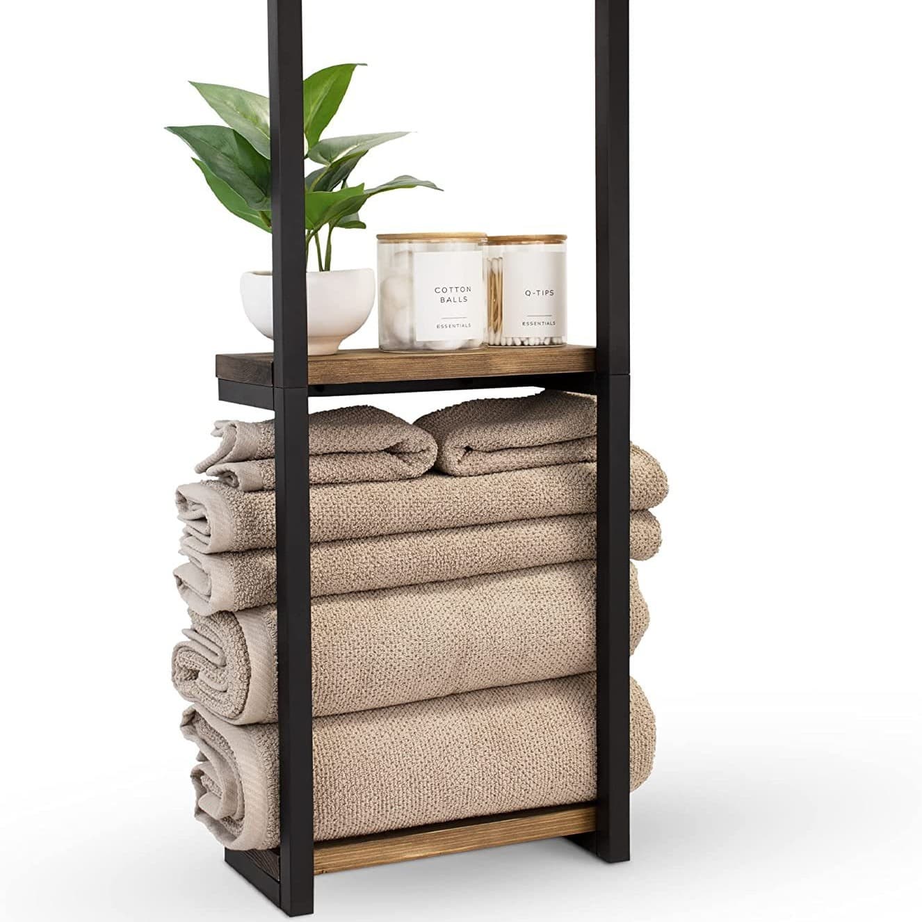 Suport pentru prosop, Arvada Essentials LJ00013, Otel carbon acoperit cu pulbere, Anti-ruginire si anti-coroziune, Usor de instalat si de utilizat, 30.3x11.2x5, 5cm, 1750 grame Negru
