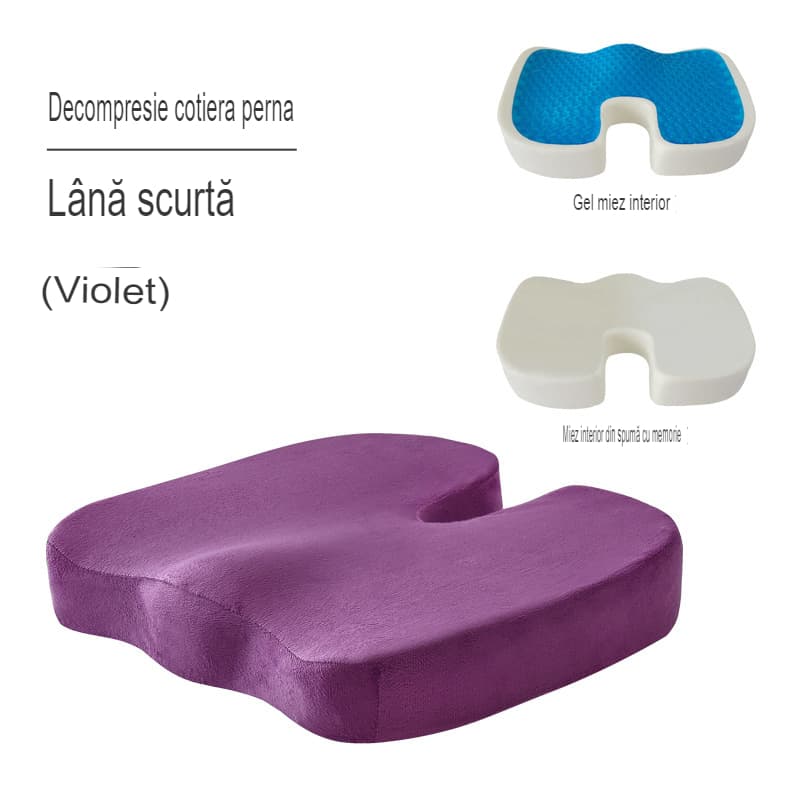 OEM Perna ortopedica pentru sezut din spuma cu memorie si gel racoritor Arvada ErgoSupport, dimensiuni 45x35x7cm cm, husa…