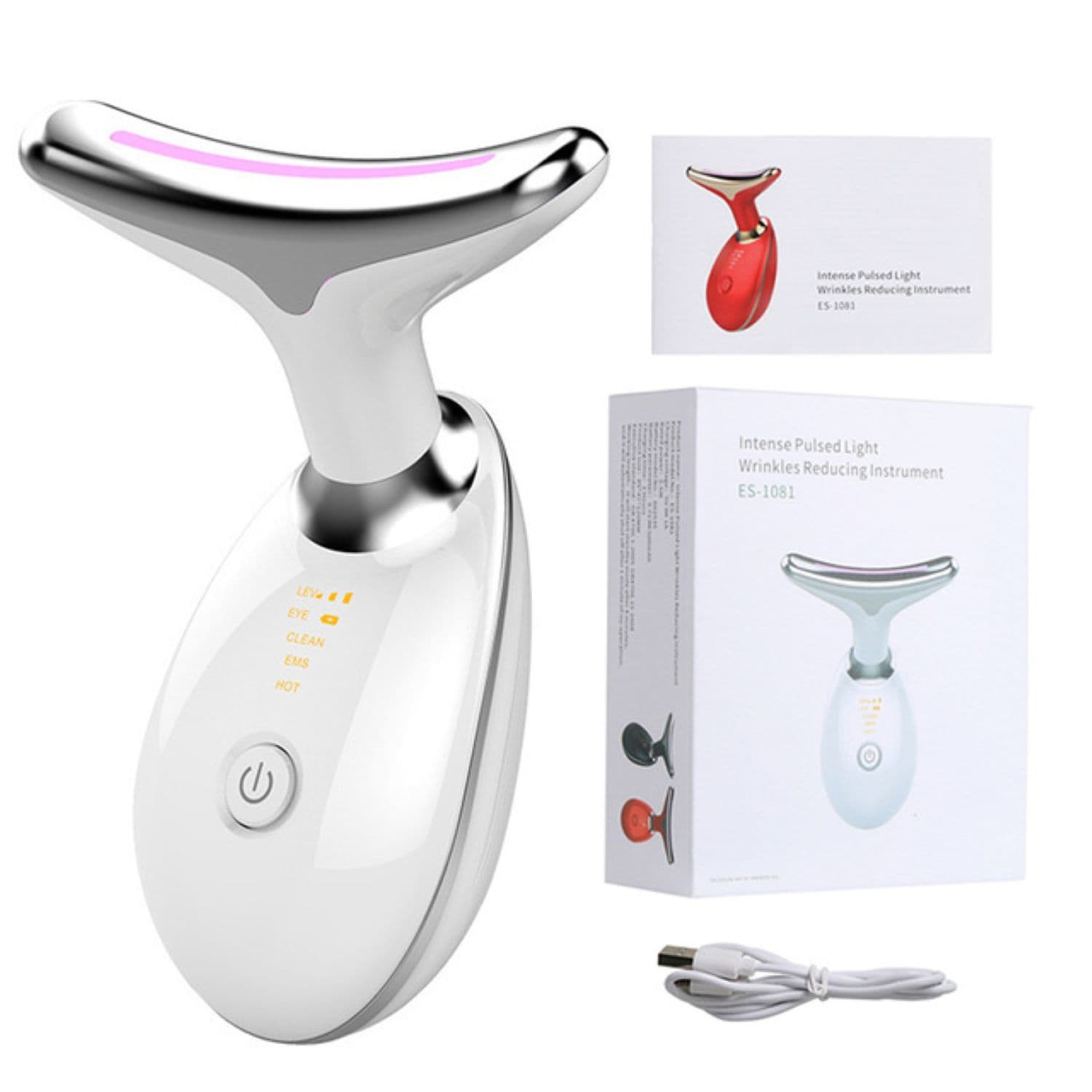 Aparat Profesional de Masaj Facial si Cervical ArvadaBeautyPro ES-1081 pentru Lifting si Fermitate Instantanee, dimensiuni 89x47x120mm, Alb