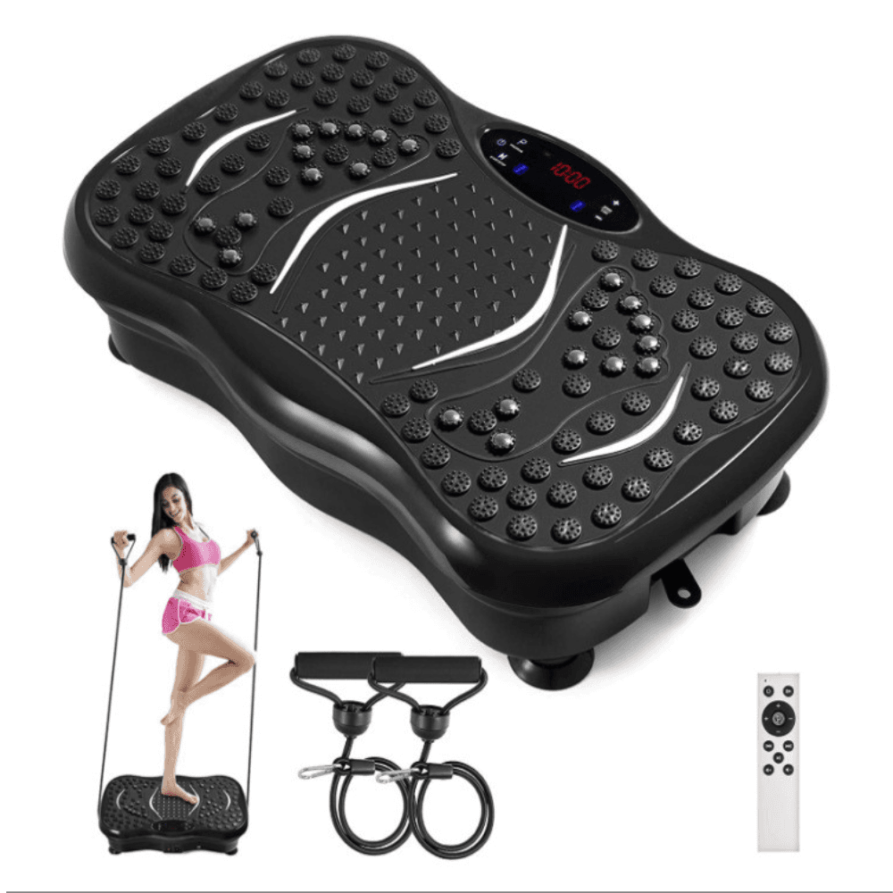 Aparat vibromasaj Arvada BodyCare Music edtion GL-101, 220 V, 3 zone masaj, 2 benzi elastice, Telecomanda inclusa, Sarcina maxima 150 kg, 57.5*42*16CM, Negru