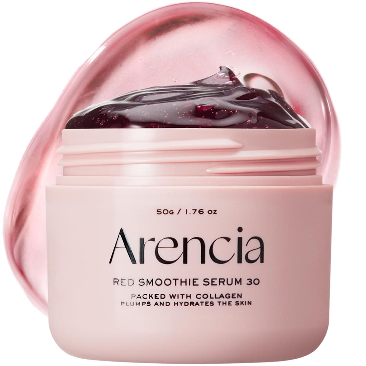Masca faciala Arencia Overnight Red Smoothie cu ser, stralucitoare si calmanta, cu 30% colagen rosu, niacinamida, peptide, vitamina E