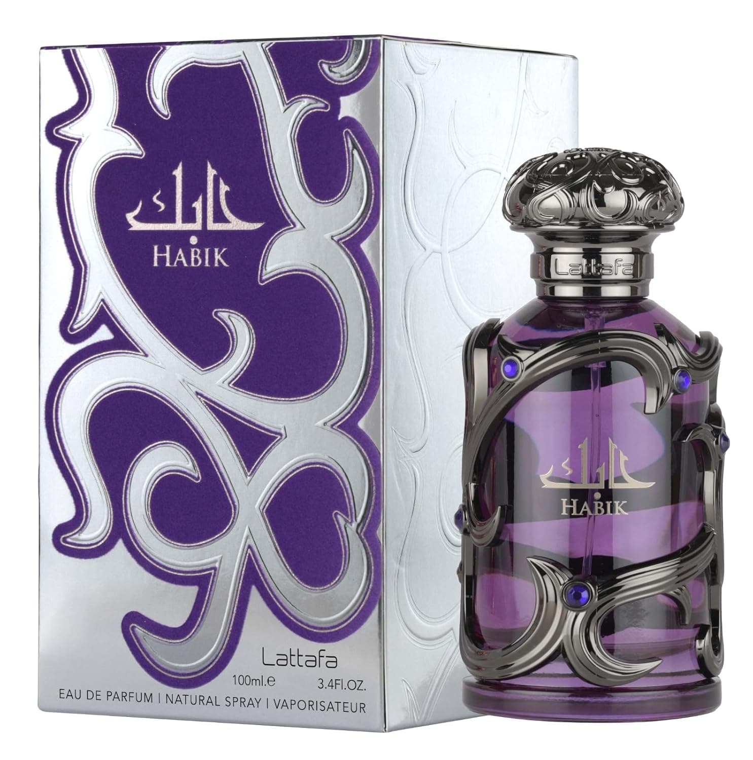 Lattafa Habik - Apa de parfum spray picanta, aromatica, lemnoasa, moscata, parfum de lunga durata pentru barbati, 100 ml