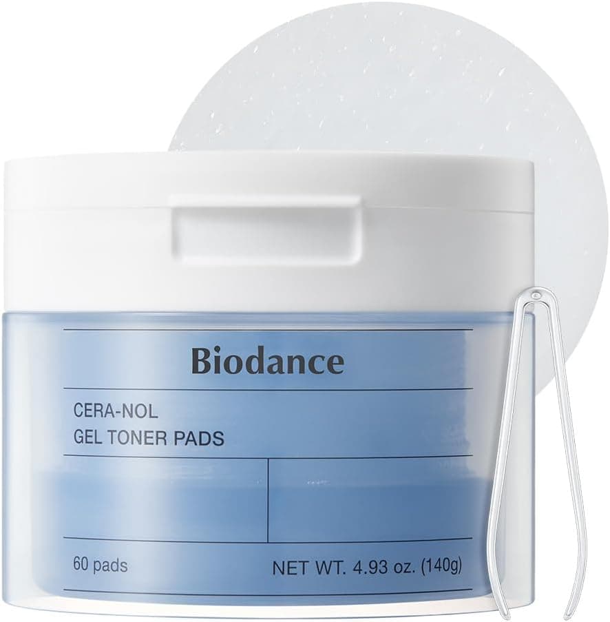 Discuri tonice cu gel Biodance, crema hidratanta cu acid hialuronic si ceramide, pentru ten sensibil, set