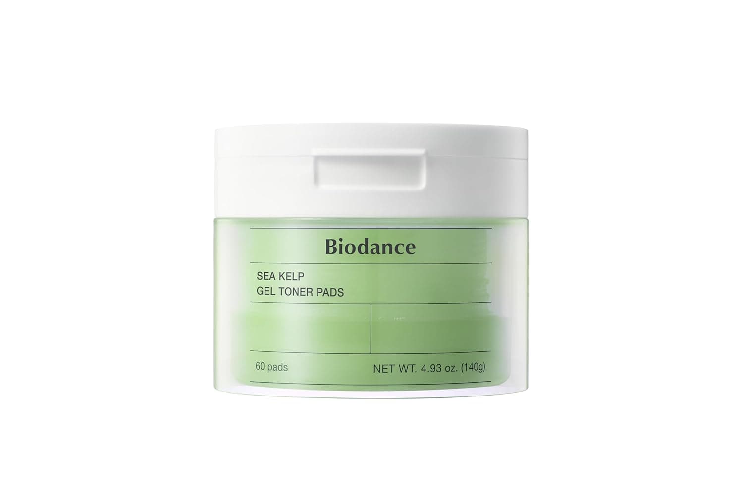 Dischete tonice de fata tip gel cu extract de alge marine BIODANCE Sea Kelp Gel Toner Pads, pentru controlul sebumului, exfoliere blanda si calmare ten sensibil sau cu imperfectiuni, K-Beauty (Cosmetice Coreene), 60 bucati, 140 g