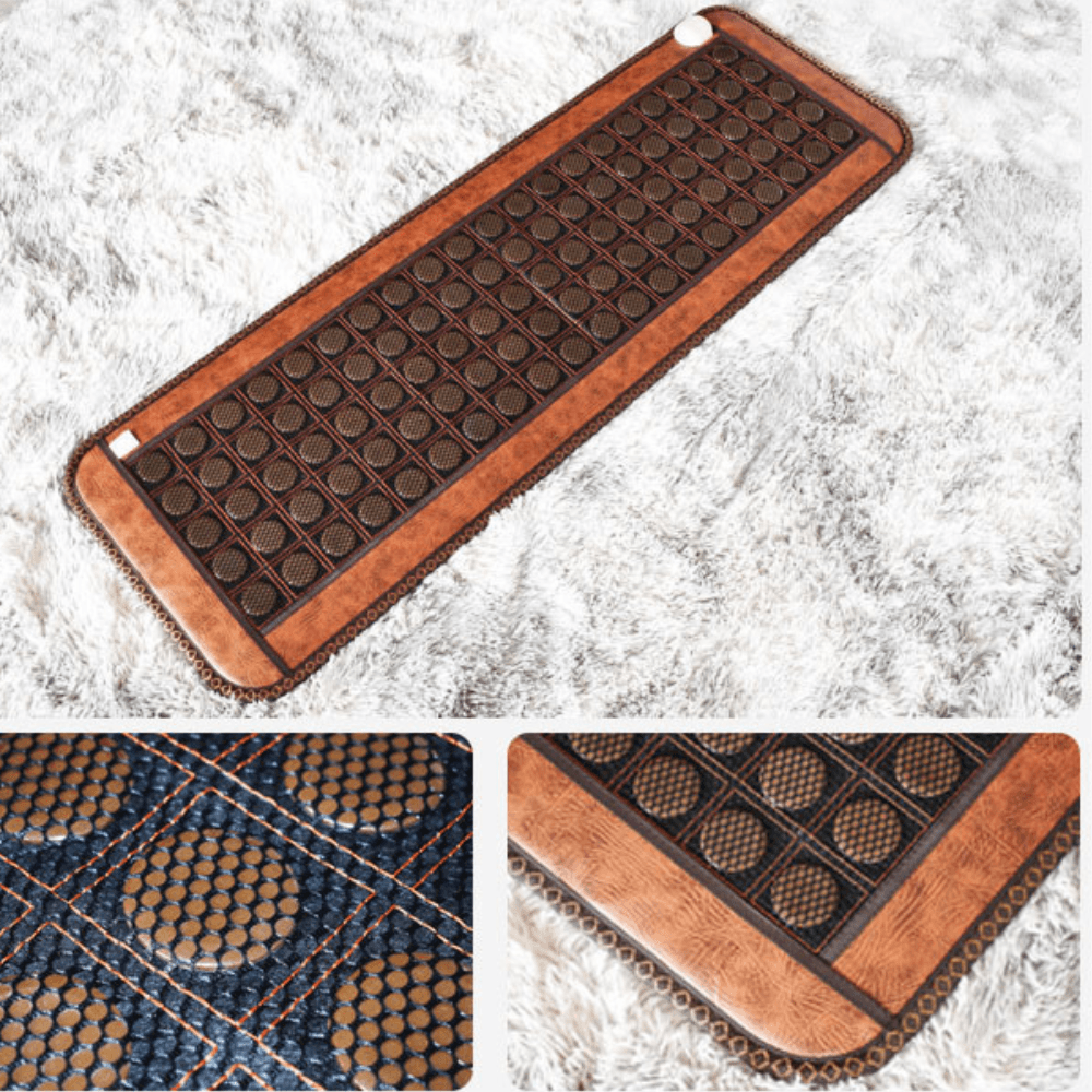 Saltea de jad cu pietre germanium cu incalzire turmalina Arvada® KingRelax, raze Infrarosii, temporizator caldura 50x150cm (stimulator personal cu caldura), 10 Germanium stone mesh