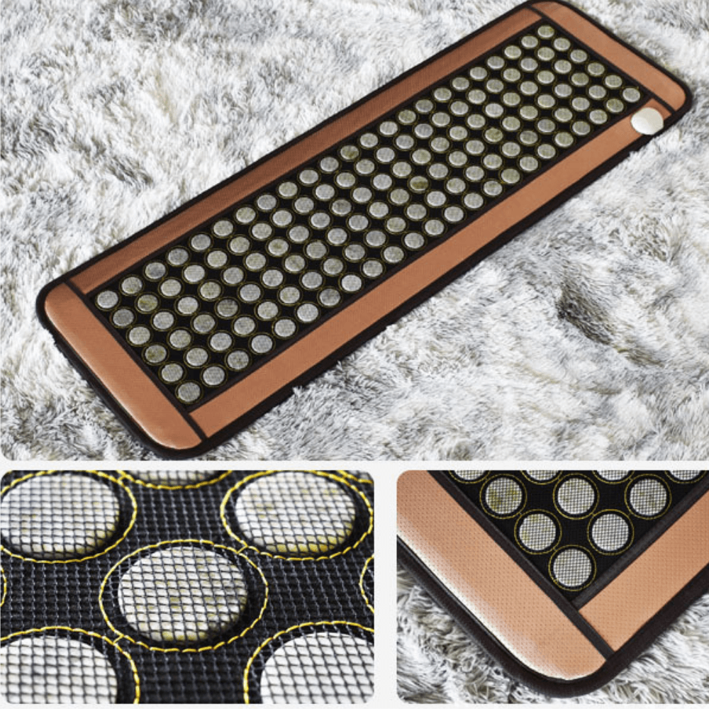 Saltea de jad cu pietre germanium cu incalzire turmalina Arvada® KingRelax, raze Infrarosii, temporizator caldura 50x150cm (stimulator personal cu caldura), 6 Jade mesh