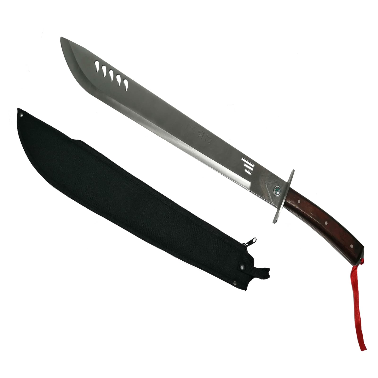 DEPOX Sabie de vanatoare DEPOX®, Wrath Blade, maner lemn, 69 cm, teaca cadou Maro