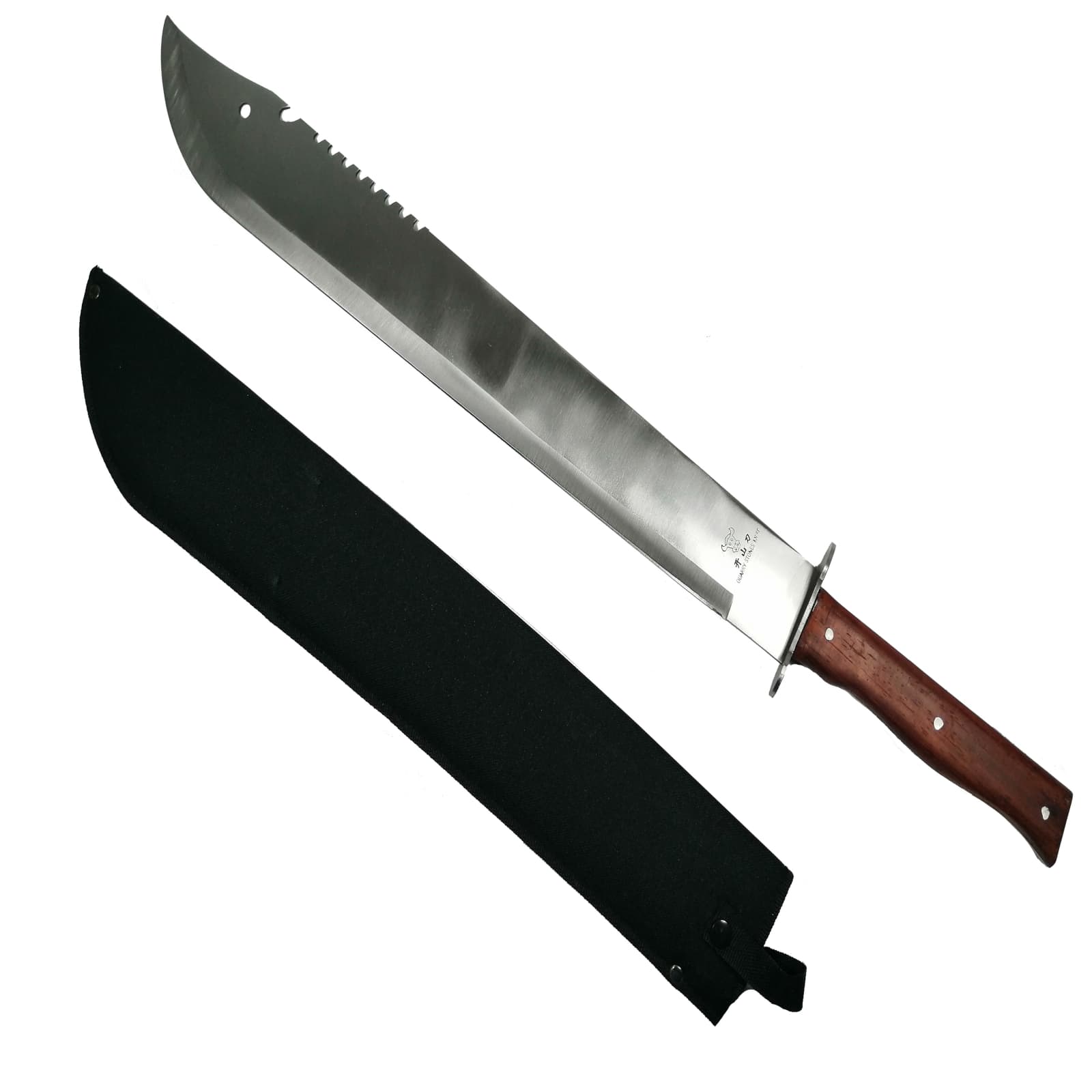 DEPOX Sabie de vanatoare DEPOX®, Lord Blade, maner lemn, 69 cm, teaca inclusa Maro