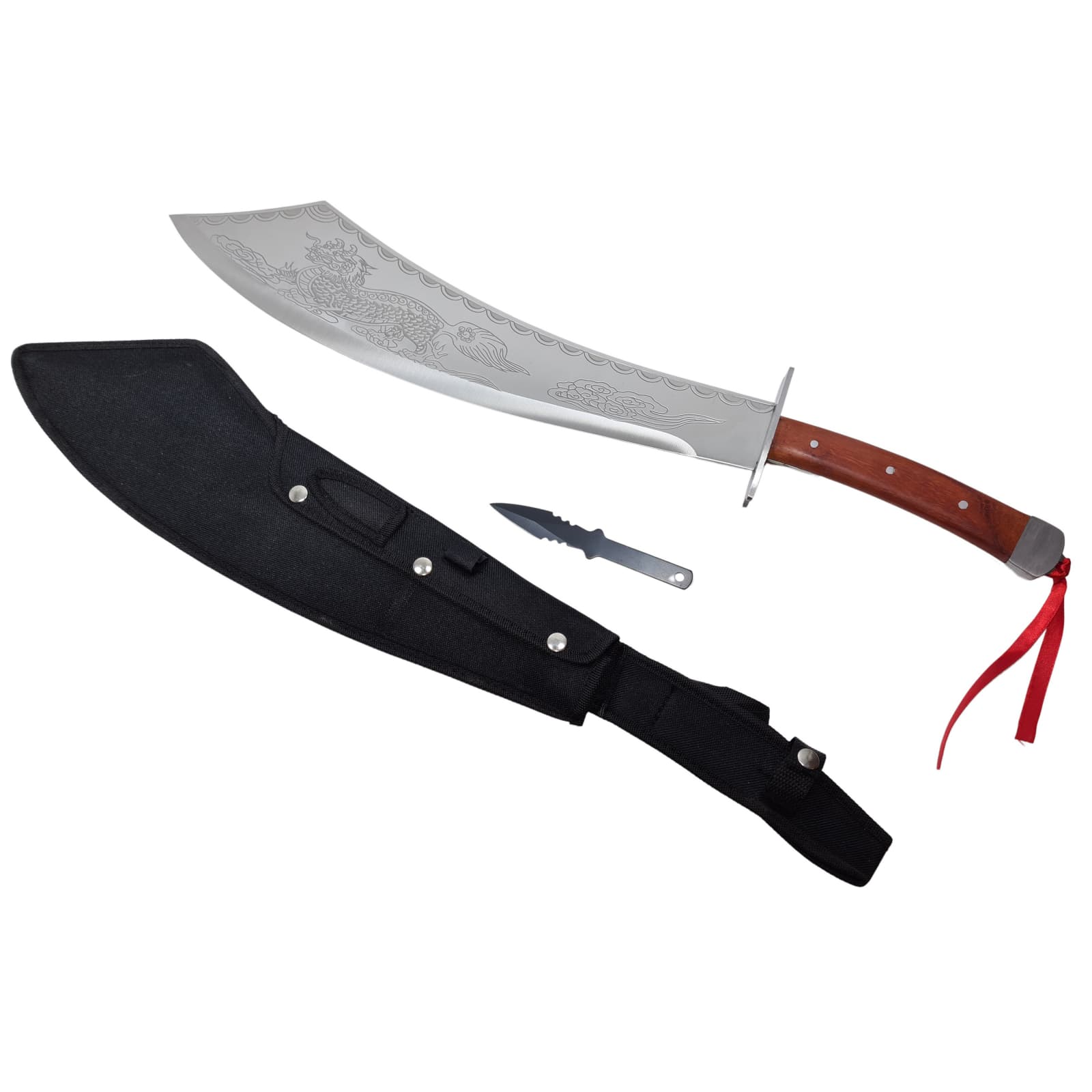 DEPOX Maceta, Breath of the Dragon, otel inoxidabil, cutit de aruncat inclus, 54 cm Maro