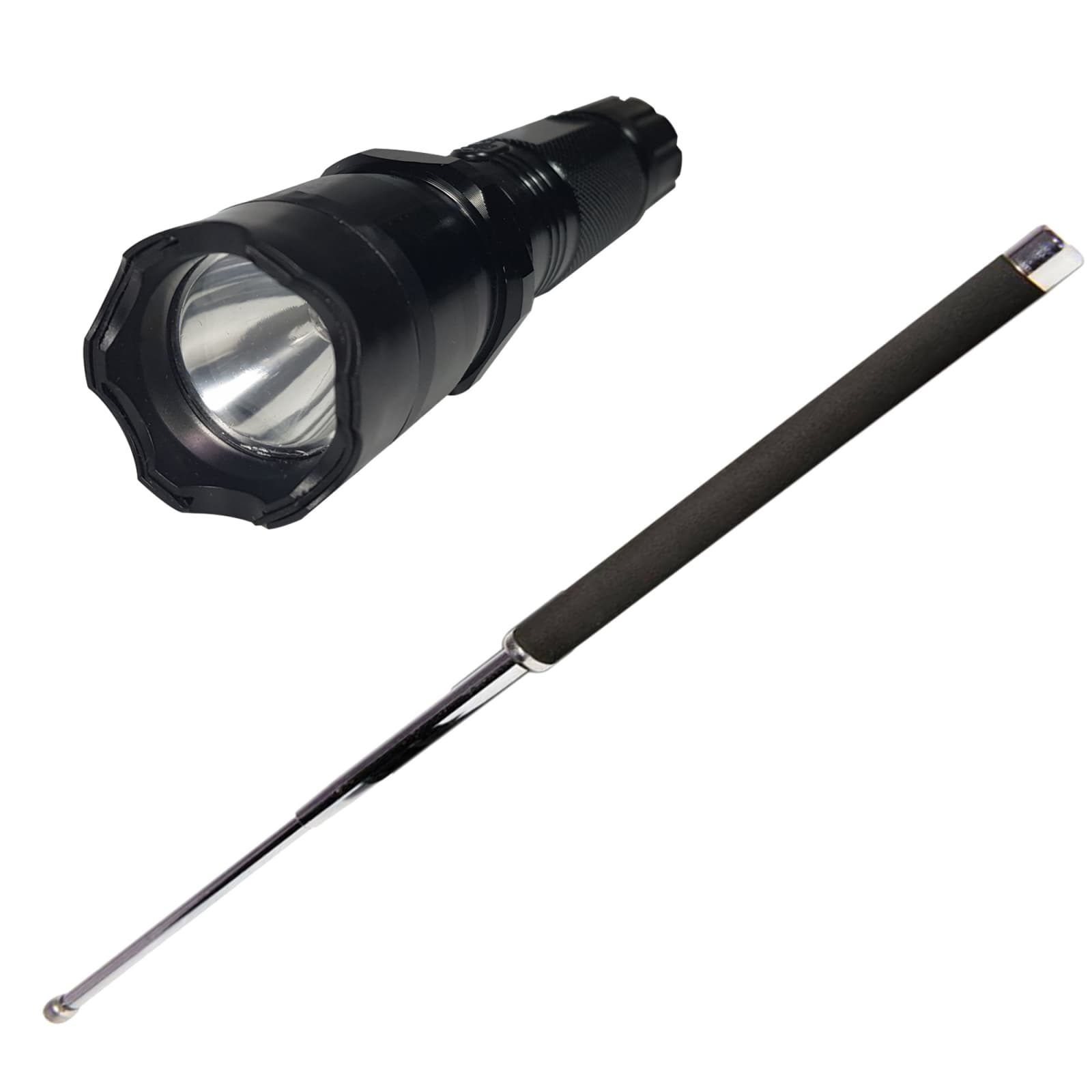 DEPOX Lanterna cu electrosoc cu acumulator, LED, baston inclus Negru