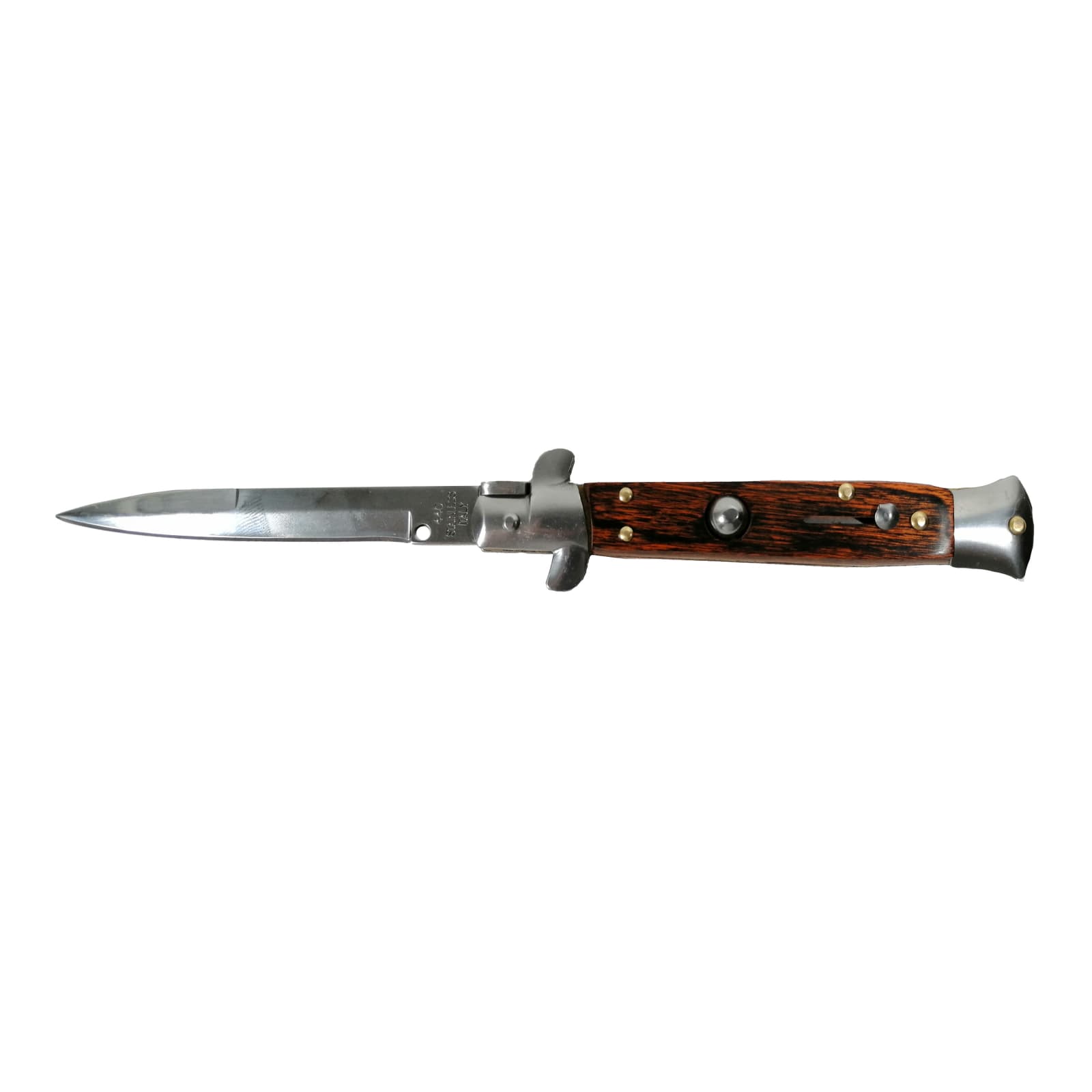 DEPOX Briceag automat DEPOX®, otel inoxidabil, Italian Blade, Stiletto, 21 cm Maro
