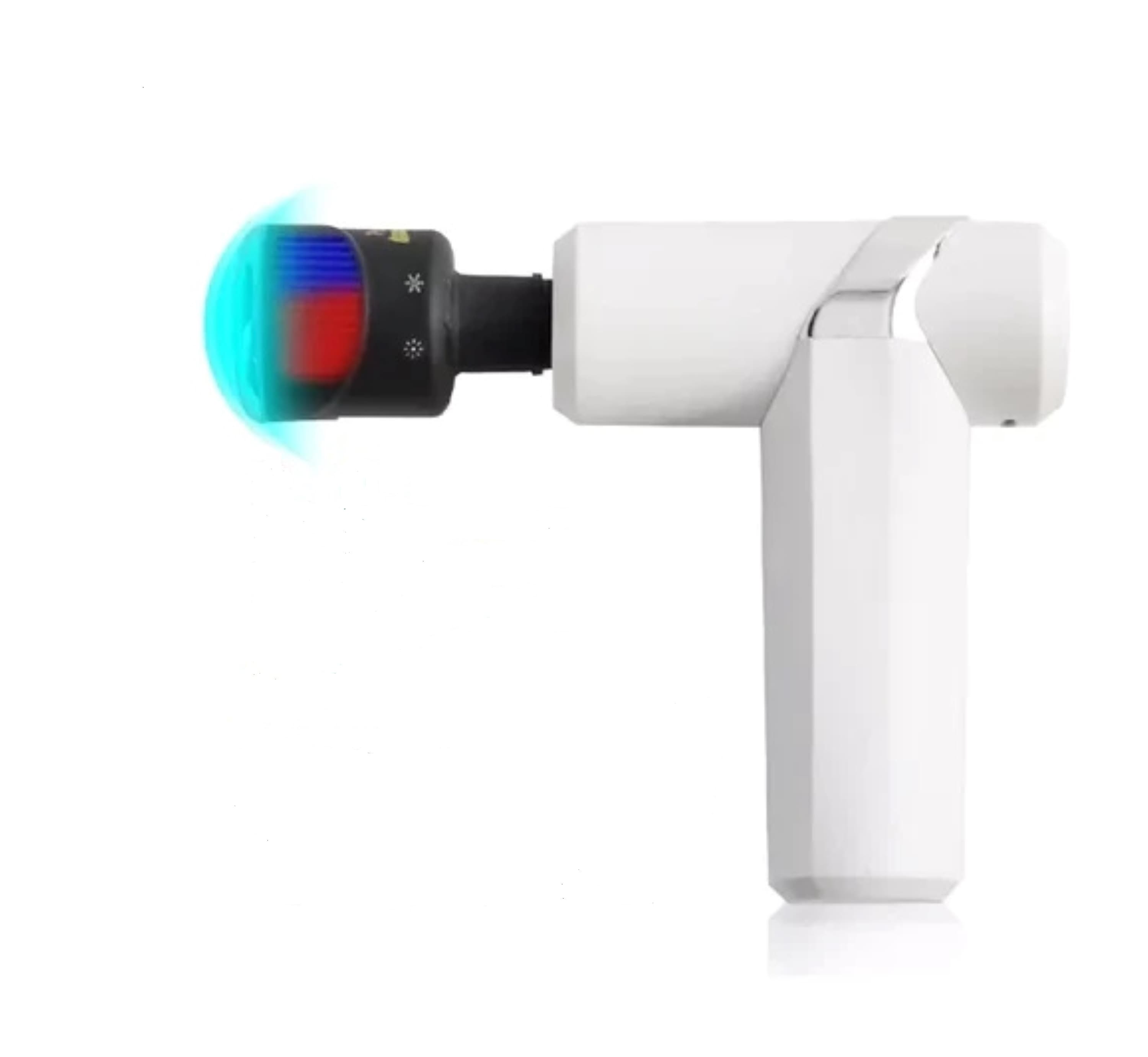 Mini pistol de masaj reincarcabil cu 5 trepte, fara fir, cu compresa calda si rece  , King Relax , alb