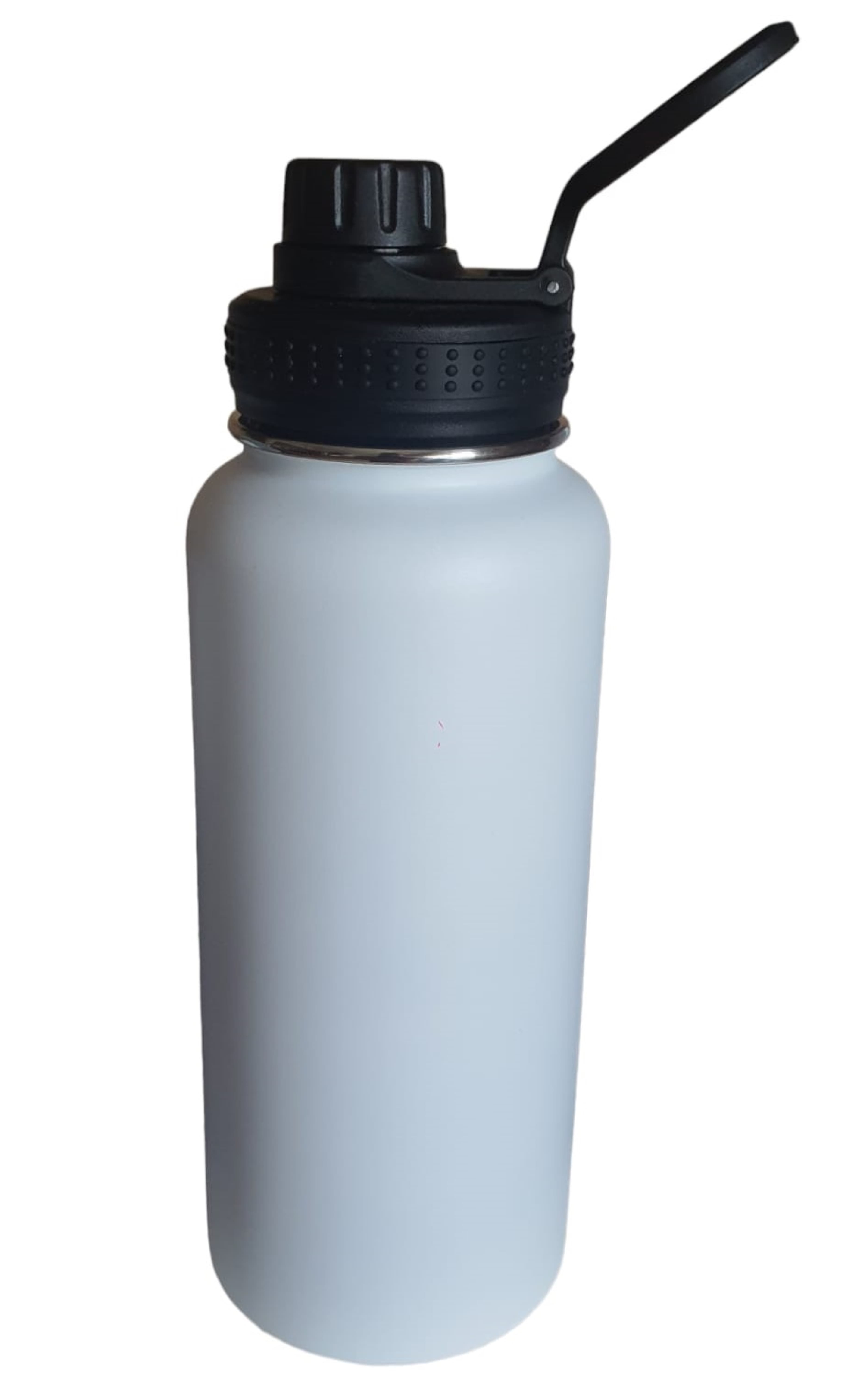 Sticla termoizolanta sport,drumetii,parcuri, perete dublu, 945 ml, fara condens,  KARRY VESSEL, otel inoxidabil, alb
