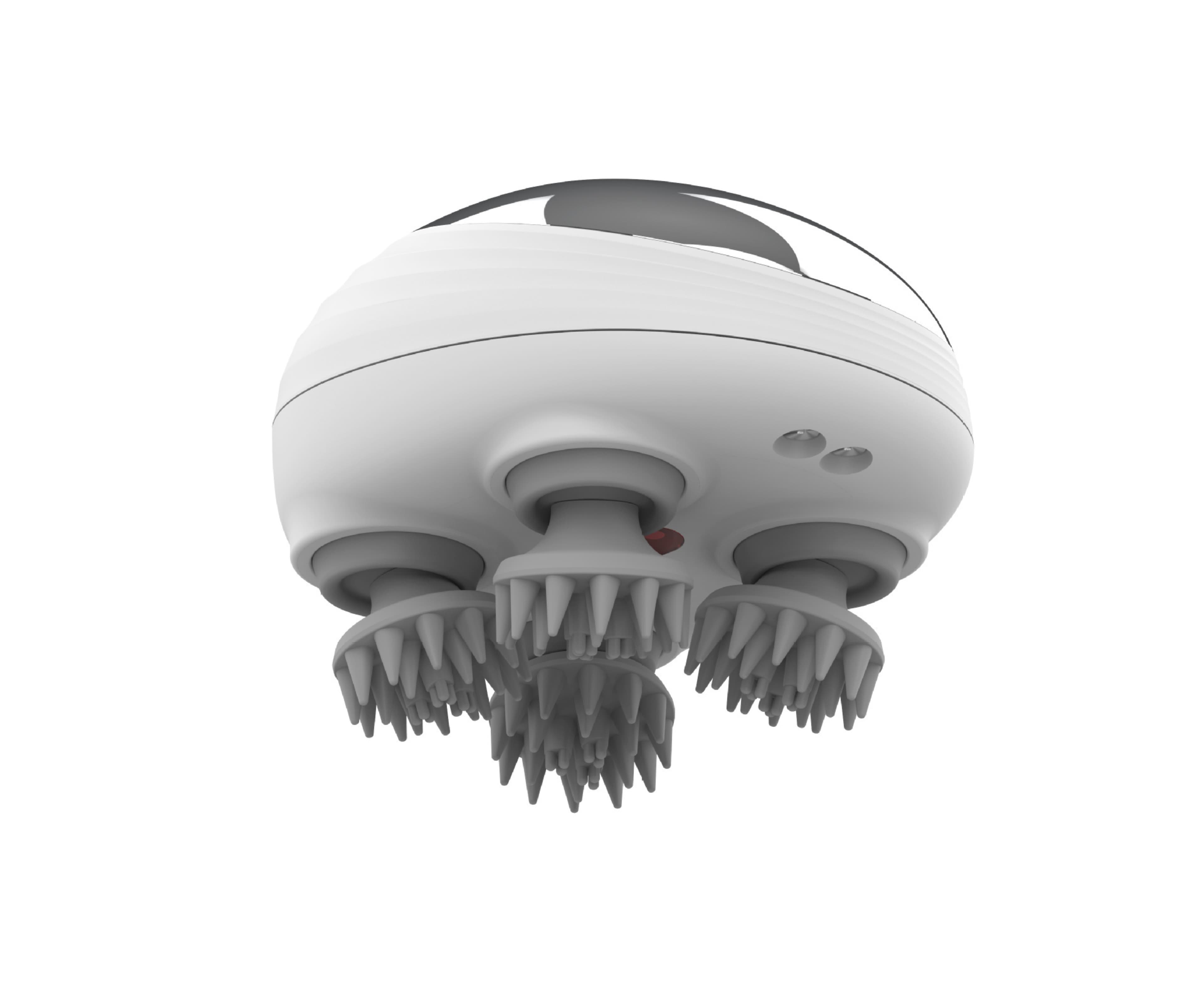 Kada Aparat pentru masaj capilar, Kada, cu capete din silicon, rezistent la apa, 150mAh, 3 Viteze, IPX7, Alb