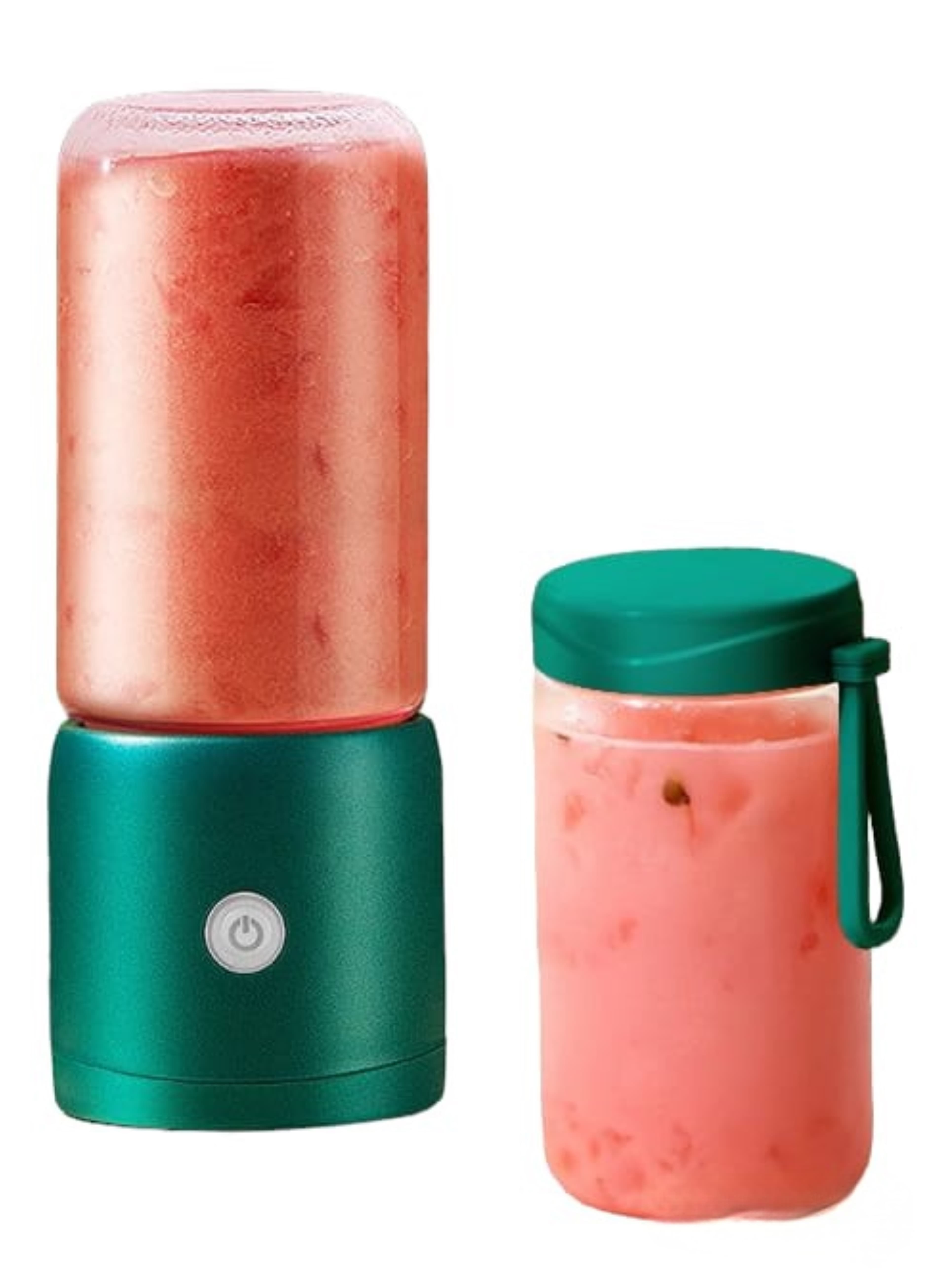 Mini Blender Electric, Kerisson Easy Mix, extra pahar borosilicat rezerva, 60 W, 16.000 RPM, Portabil, Multifunctional, Auto-curatare, Autonomie Mare, Capacitate 380 ml, 8 Lame 3D, Acumulator 2000 mAH, verde