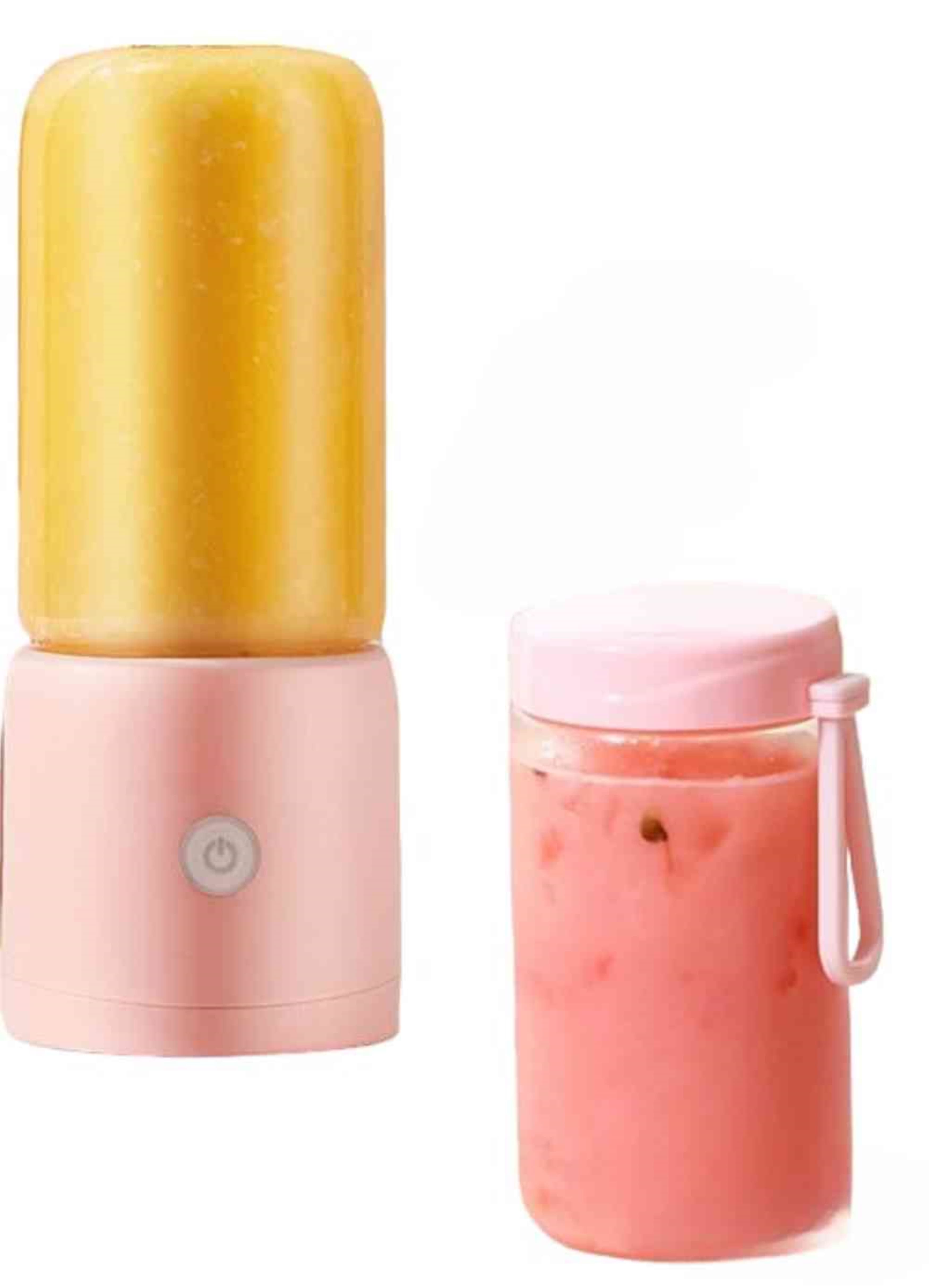 Mini Blender Electric, Kerisson Easy Mix, extra pahar borosilicat cadou, 60 W, 16.000 RPM, Portabil, Multifunctional, Auto-curatare, Autonomie Mare, Capacitate 380 ml, 8 Lame 3D, Acumulator 2000 mAH, roz
