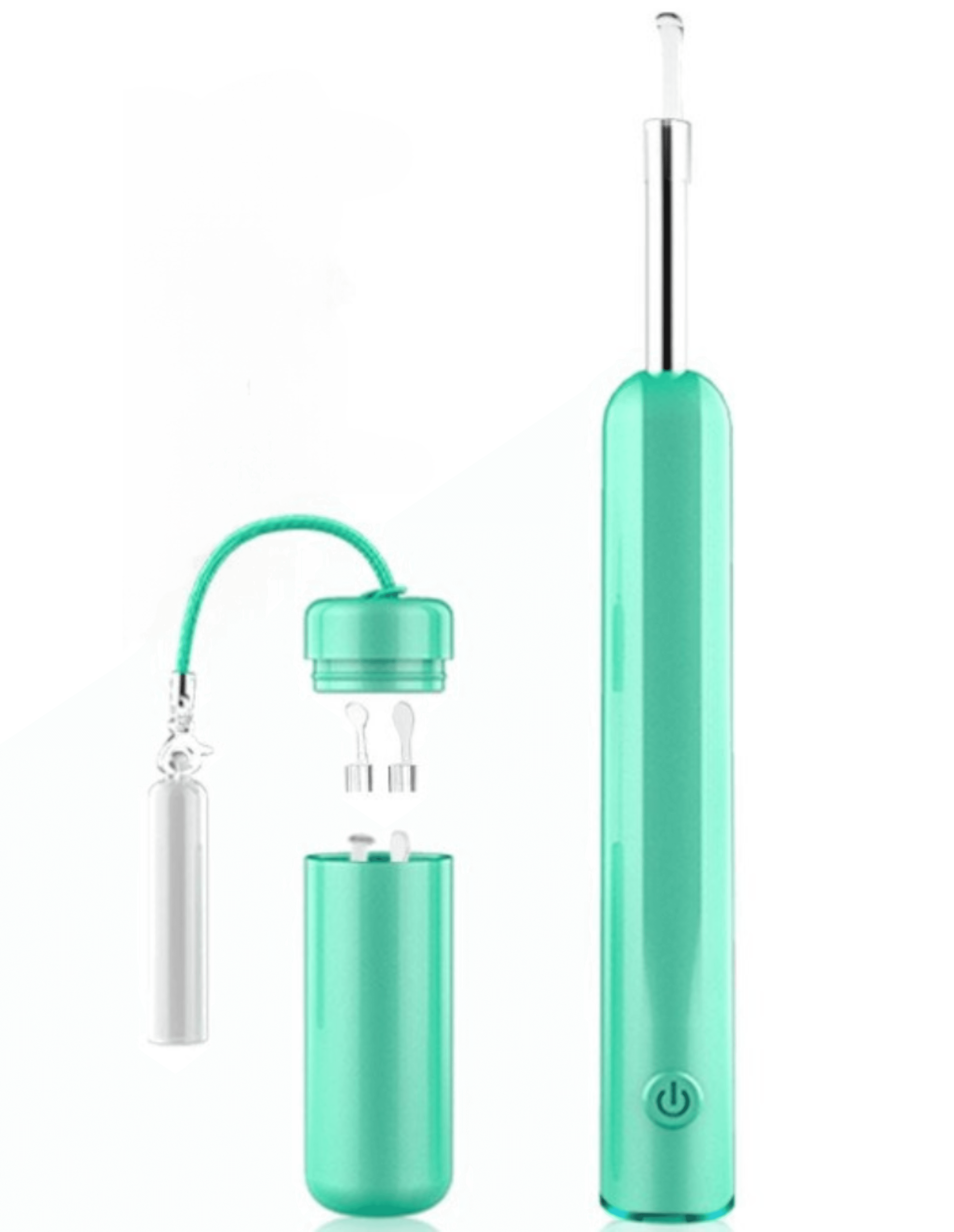 Endoscop smart pentru curatare a urechilor camera 5MP Full HD si lumina LED, Wi-fi, accesorii incluse, kit de incarcare, baterie 350 mah impermeabil IP67, verde