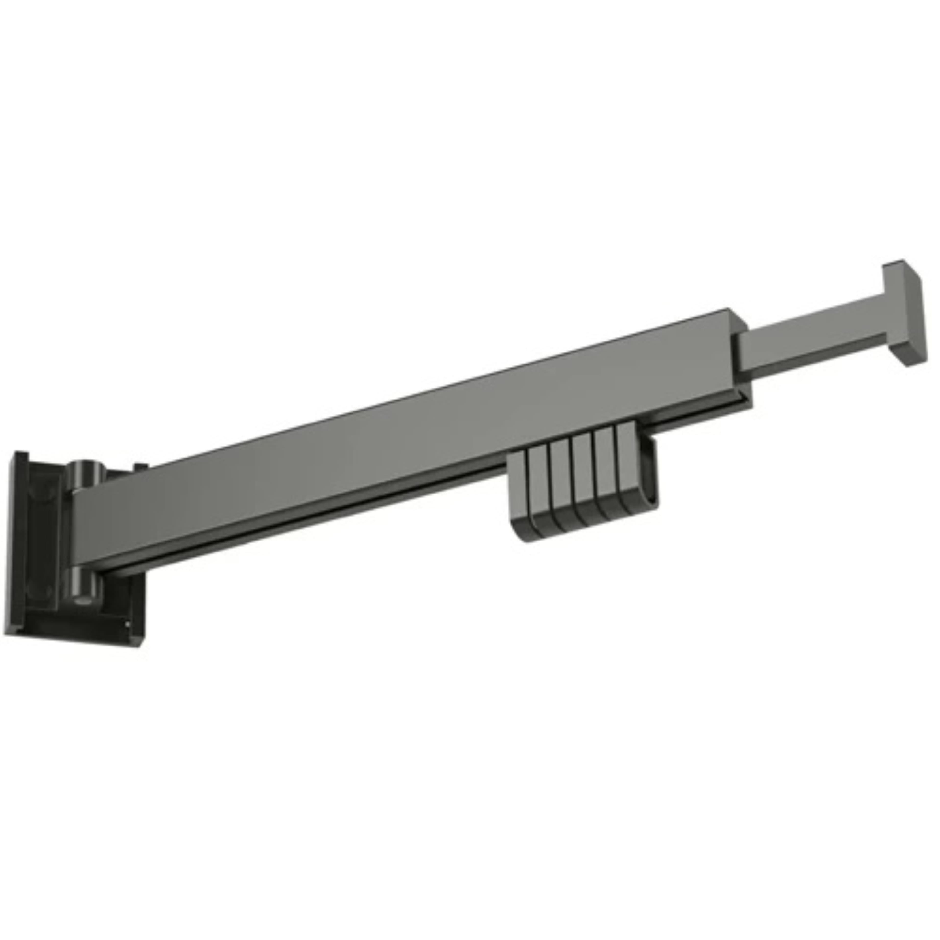Suport de uscare montat pe perete Helper 54cm, retractabil cu carlige, usor de instalat, capacitate mare de incarcare, pentru balcon/baie/dormitor, negru