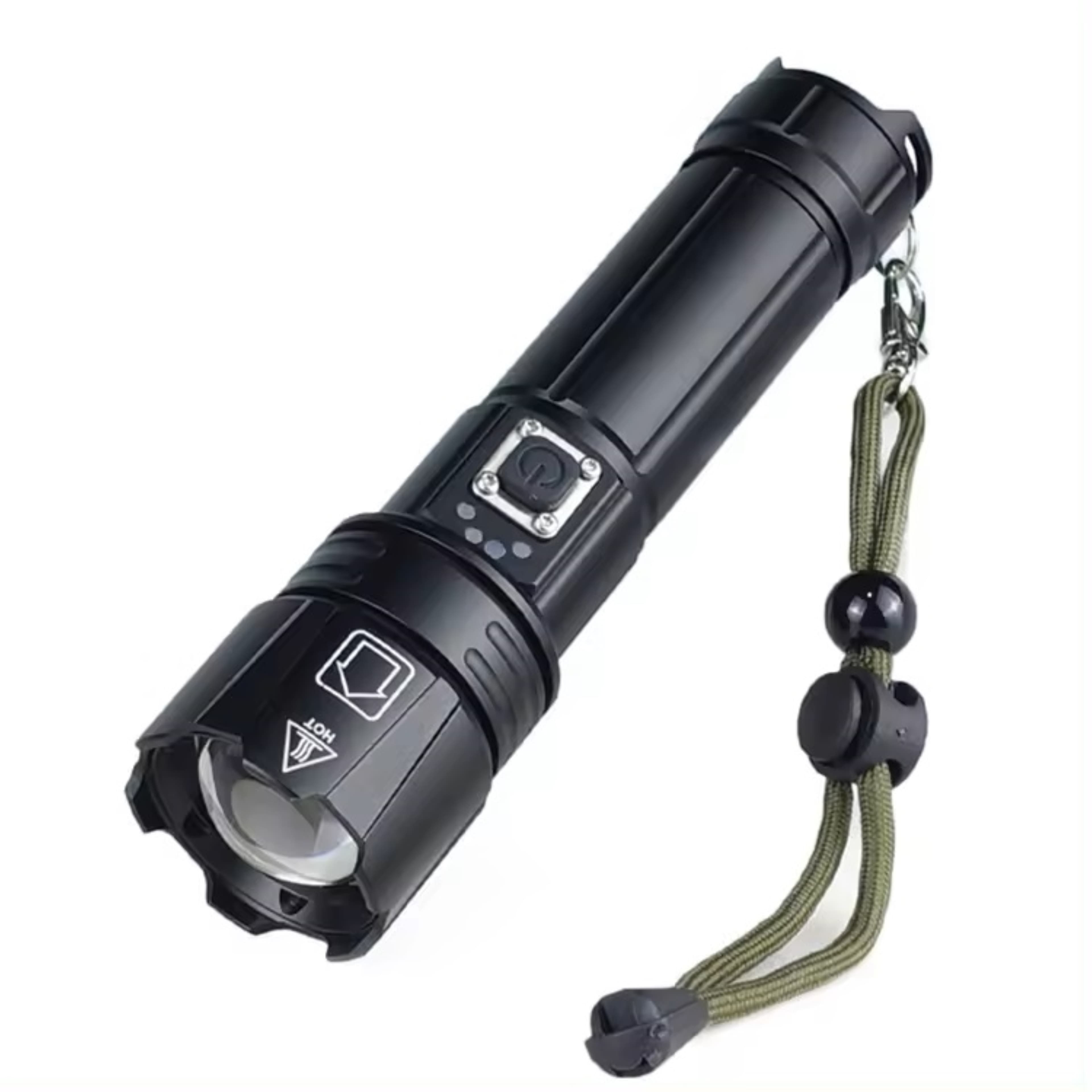 Lanterna LED Asafee SK1909 Ultra-Bright, 30w din aluminiu, sursa XHP70.2 , profesionala, focus ajustabil, acumulator 25650 inclus, rezistenta la apa, incarcare USB, 3500 lumeni, 5 moduri lumina, negru
