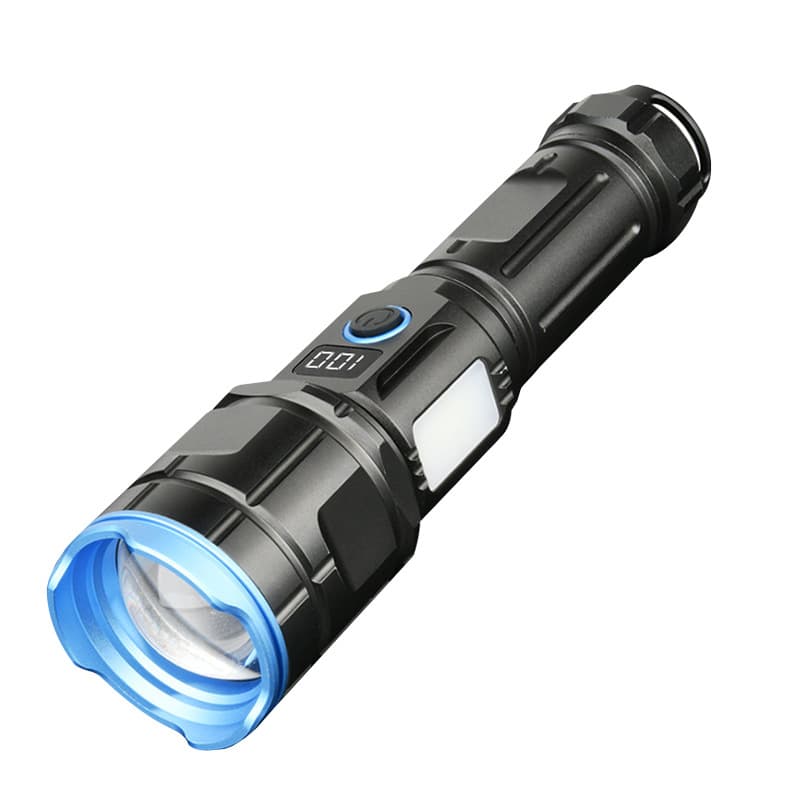 Lanterna LED RuiyingRL-3015  Ultra-Bright Power Bank, 700 lumeni, aluminiu, profesionala, 30w, focus ajustabil, acumulator 5500 mah, rezistenta la apa, incarcare USB, negru