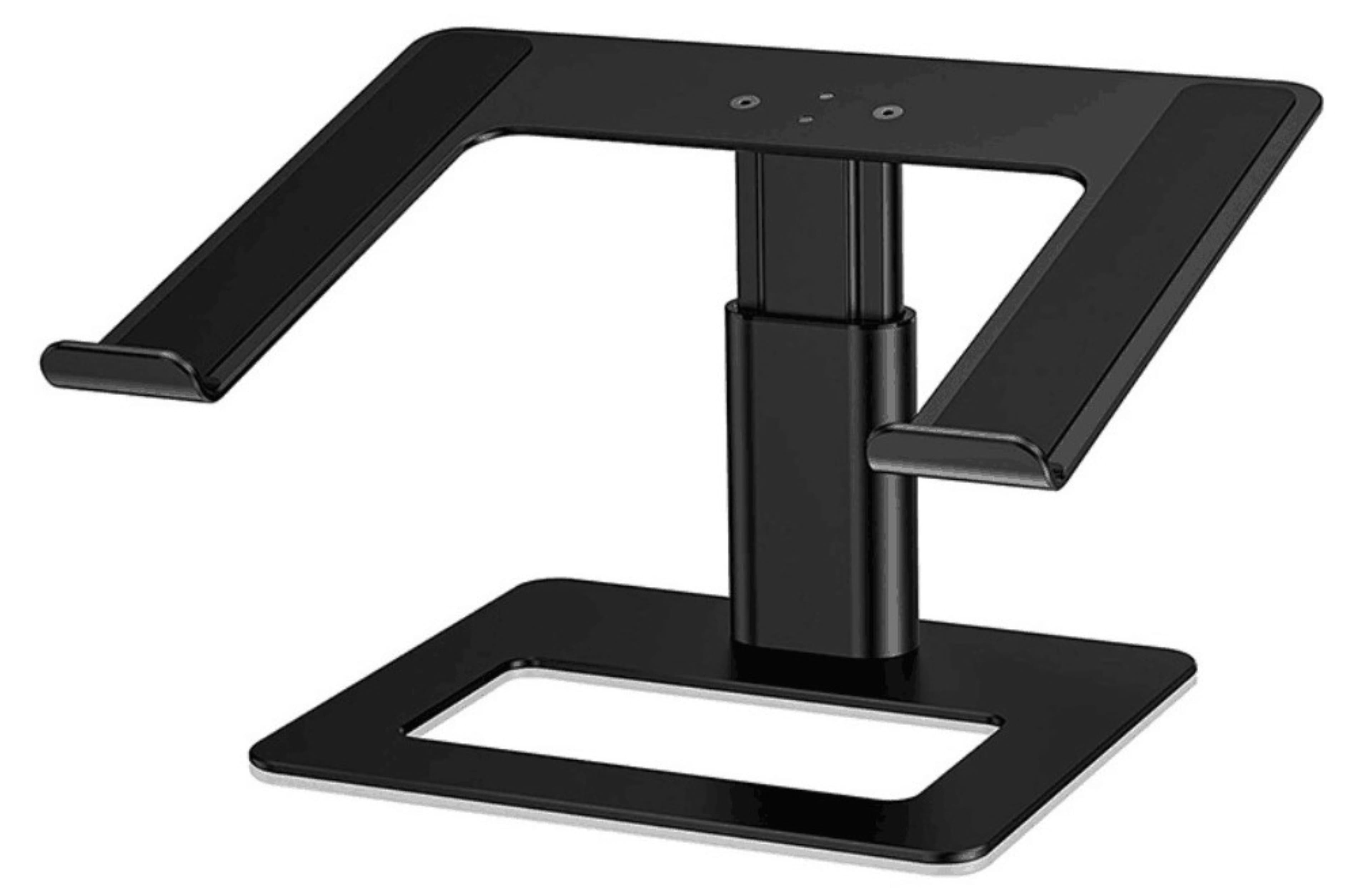 Stand laptop ergonomic Smarto A60, fabricat din aluminiu, portabil, compatibil cu laptopuri de la 10 la 15.6 inch, dimensiuni 29,5*24.5*12.5 cm reglabil , Negru