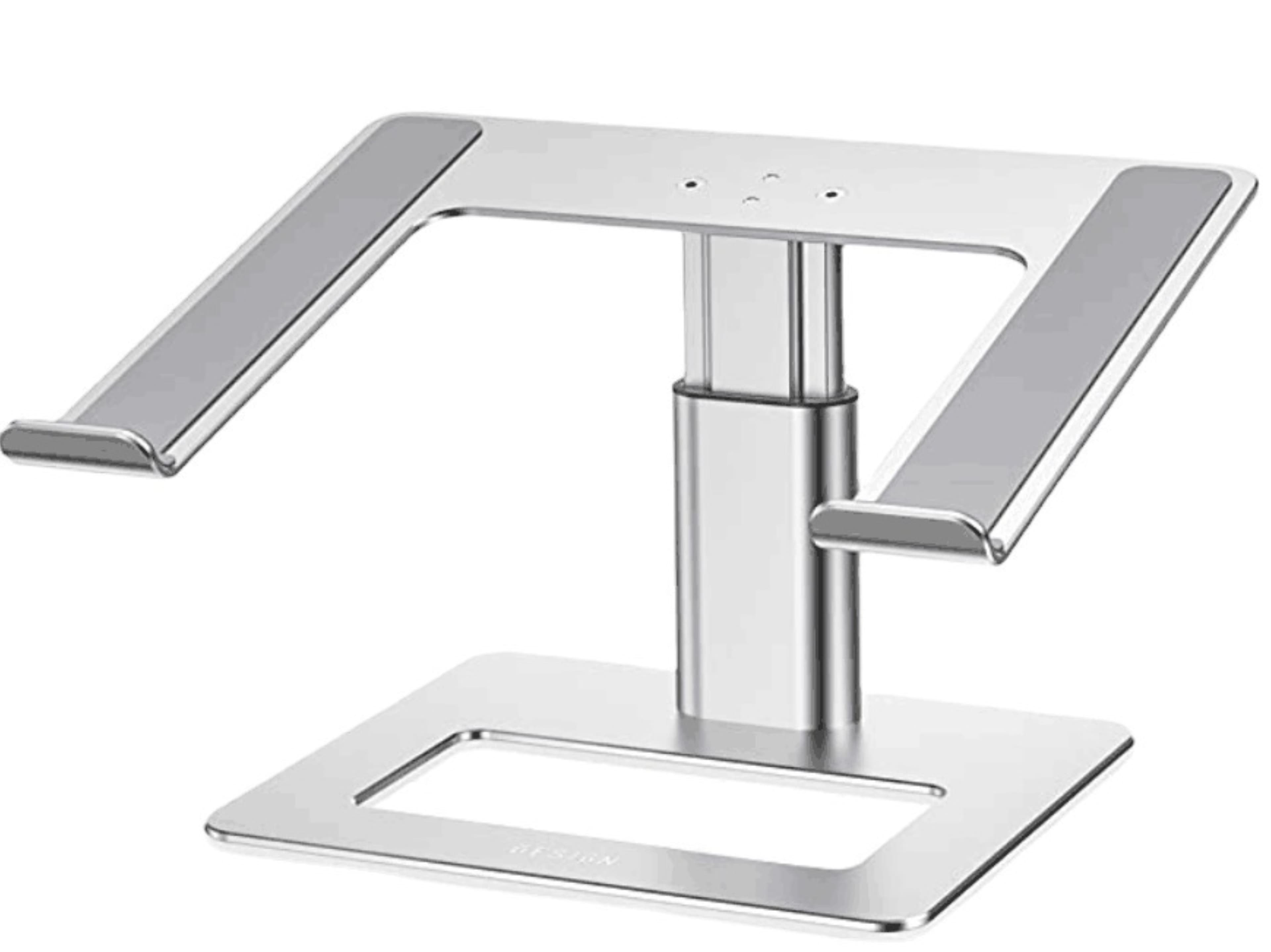 Stand laptop ergonomic Smarto A60, fabricat din aluminiu, portabil, compatibil cu laptopuri de la 10 la 15.6 inch, dimensiuni 29,5*24.5*12.5 cm reglabil , argintiu