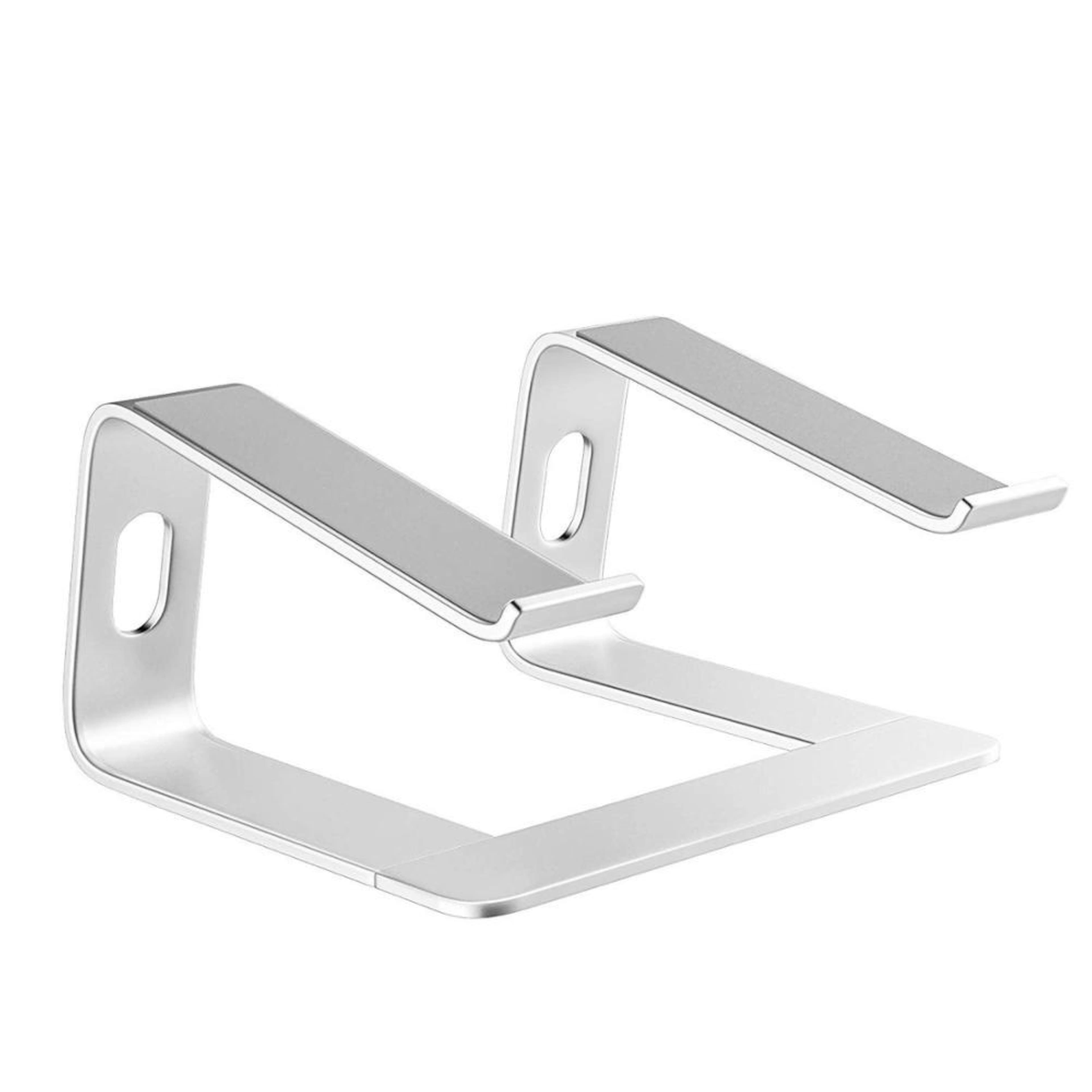 Stand laptop Smarto C8D, fabricat din aluminiu, portabil ergonomic, compatibil cu laptopuri de la 10 la 15.6 inch, dimensiuni 25*23*14 cm, argintiu