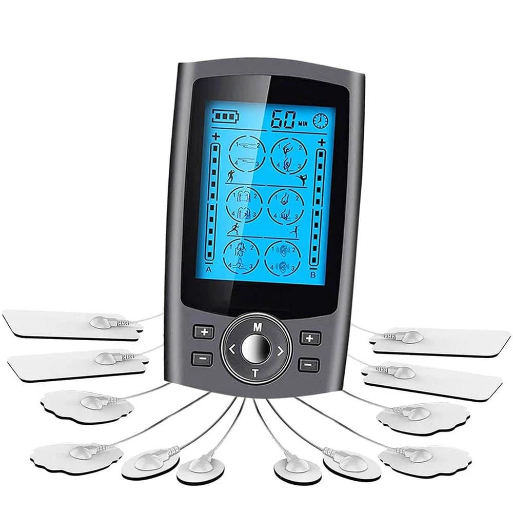 Aparat De Masaj Cu Electrostimulare/Fizioterapie MAYA MY-S044C-A , Stimulator cu 16 moduri Dual Chanel, Cu 20 Niveluri De Intensitate, 4 Electrozi, Doua Canale De Utilizare, 16 Programe De Masaj, Pentru ameliorarea durerii Display Digital, negru