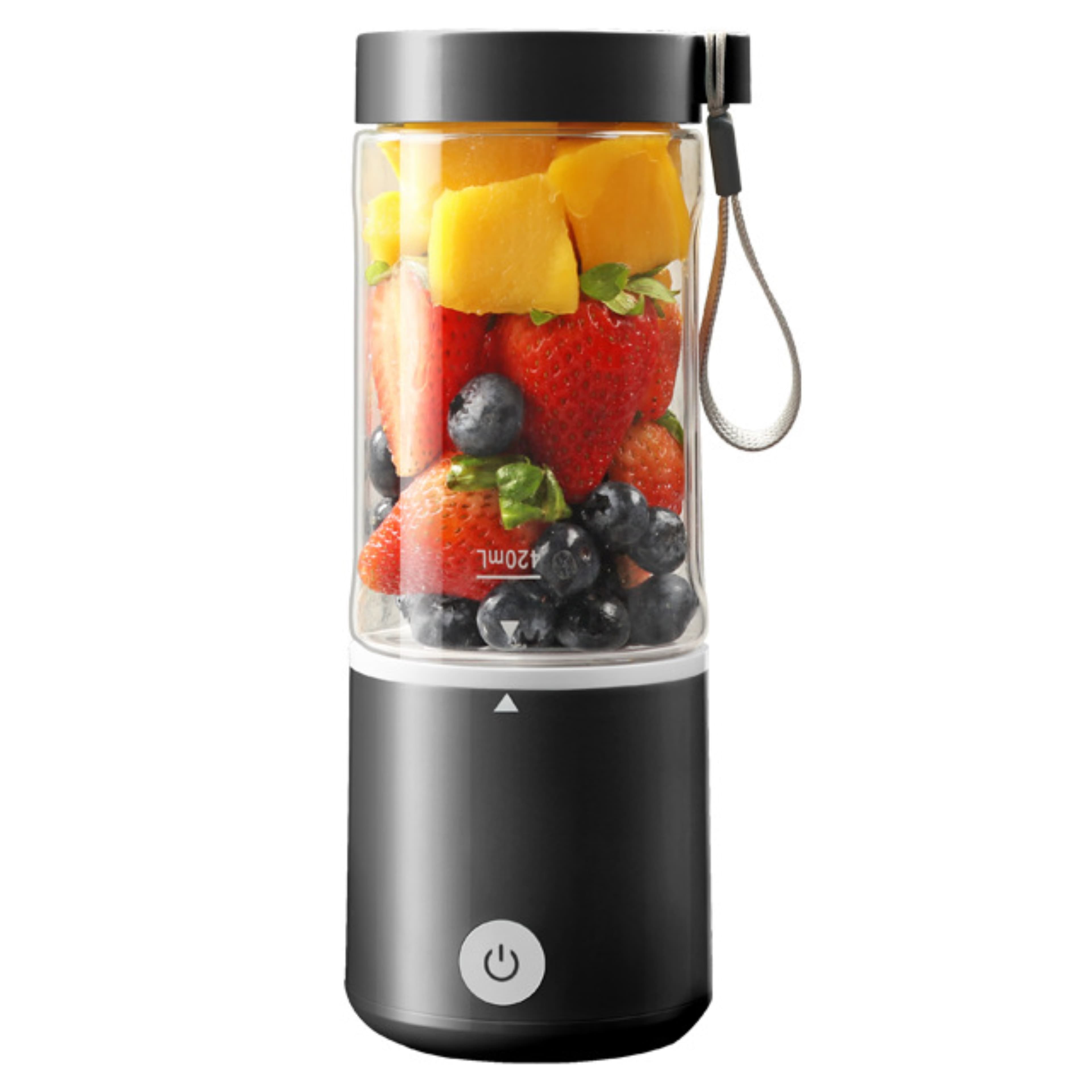 Mini Blender Electric, Kerisson Easy Mix, 80W, 20.000 RPM, portabil, multifunctional, Auto-curatare, Autonomie Mare, Capacitate 420ml, 6 Lame 3D, acumulator 4000 mAH,  negru