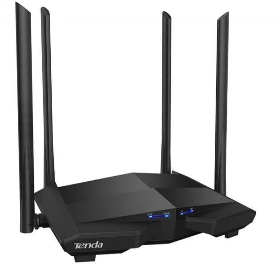 Router Tenda AC6 1200 Mgb/s , Gaming si UHD streaming , 4 antene 5G , wireless puternic  , dual-band, negru