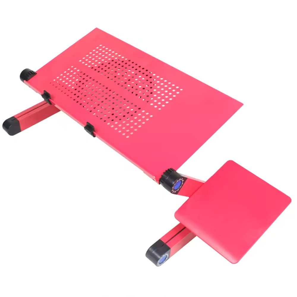 Masuta laptop Tronsmart YL-805 inaltime reglabila, din aluminiu cu sistem ventilatie tip coller USB , 3 picioare,  suport reglabil mouse,  42 x 26 cm,  roz